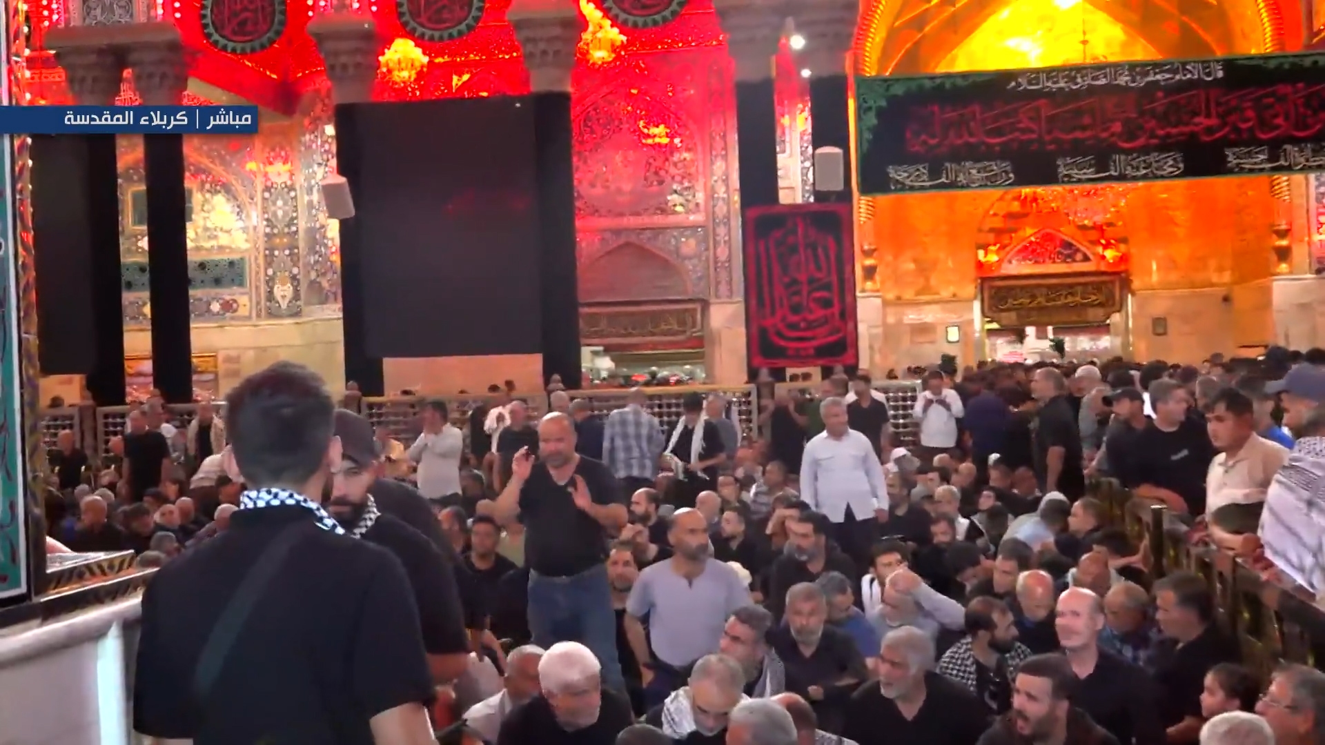 صلاة موحّدة لعلماء الأمة في مقام الإمام الحسين… فلسطين حاضرة في طريق الأربعين