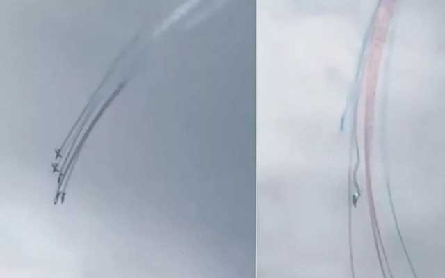 نجاة طاقم طائرتين عسكريتين فرنسيتين بعد اصطدامهما ببعضهما
