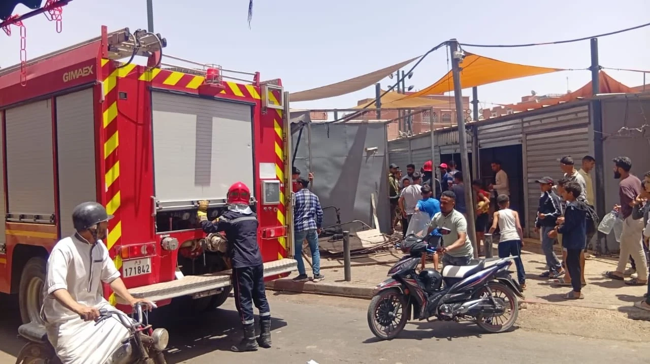 اندلاع حريق بسوق 'فريميجة' بابن جرير