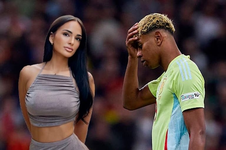 لامين يامال نجم برشلونة يكذب ادعاءات المؤثرة كلوديا يافيل