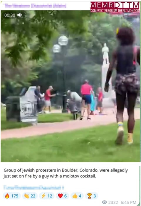 Neo-Nazis And White Supremacists React To Molotov Attack In Boulder, Colorado, By Egyptian National: 'Muslim Guy Throws Six Million Cocktails At Pro-Israel Rally In Denver, CO'