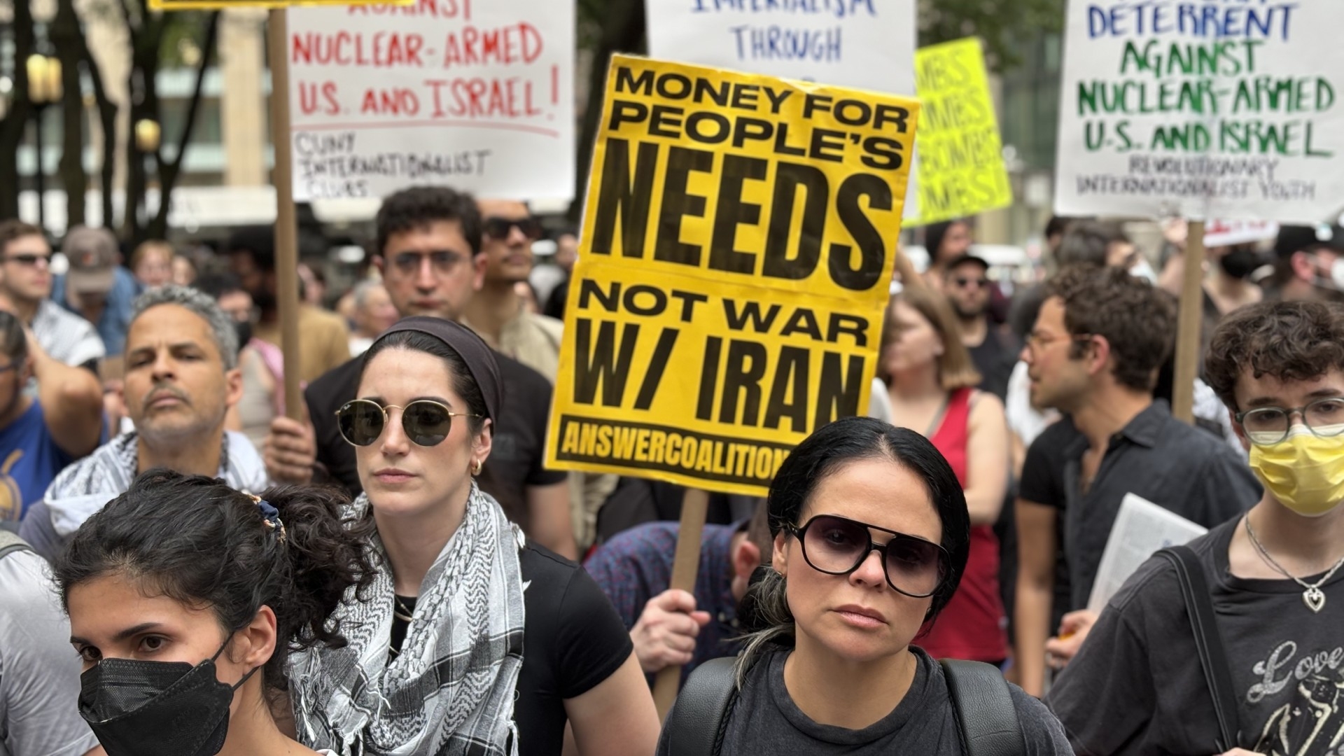'No war on Iran': New Yorkers rally against US and Israeli regime change plans