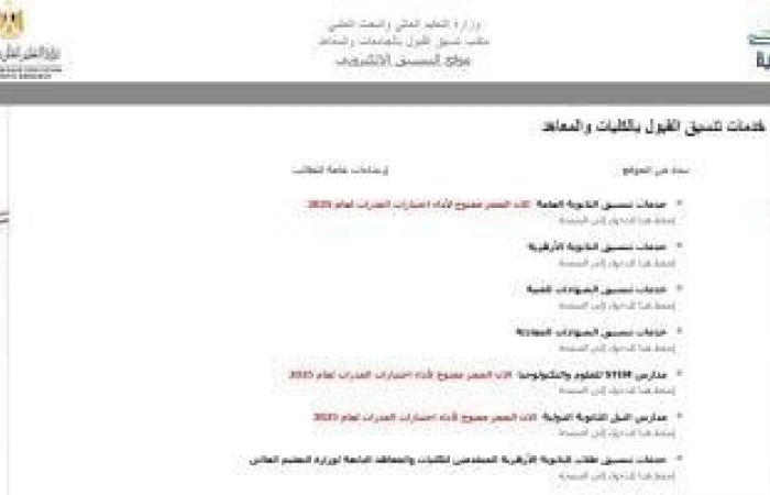 نتيجة تنسيق المرحلة الأولى.. مفأجاة طب أسنان سوهاج والمنصورة الأعلى مجموعا