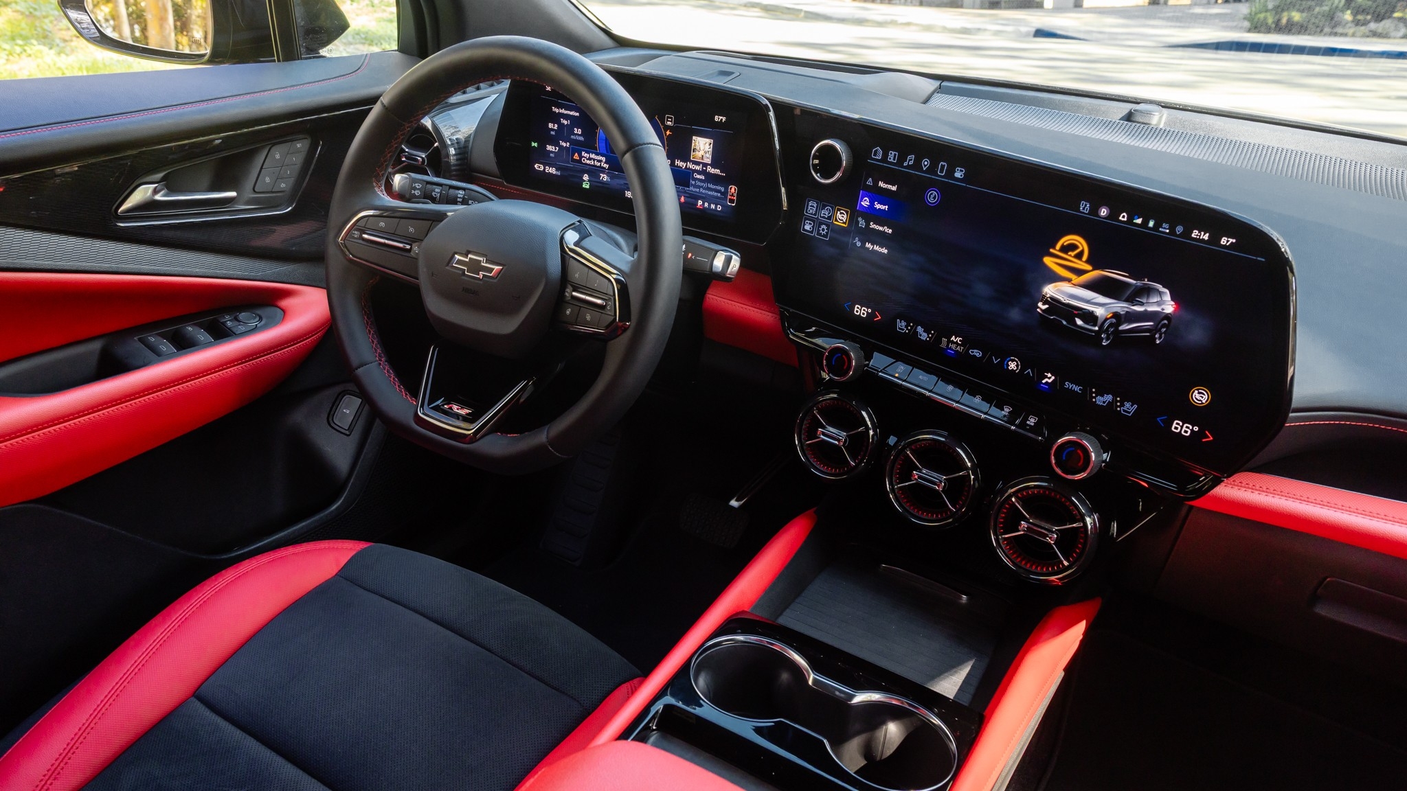 The Adrenaline Red Interior of the 2025 Chevy Blazer EV RS Gets Our Hearts Pumping