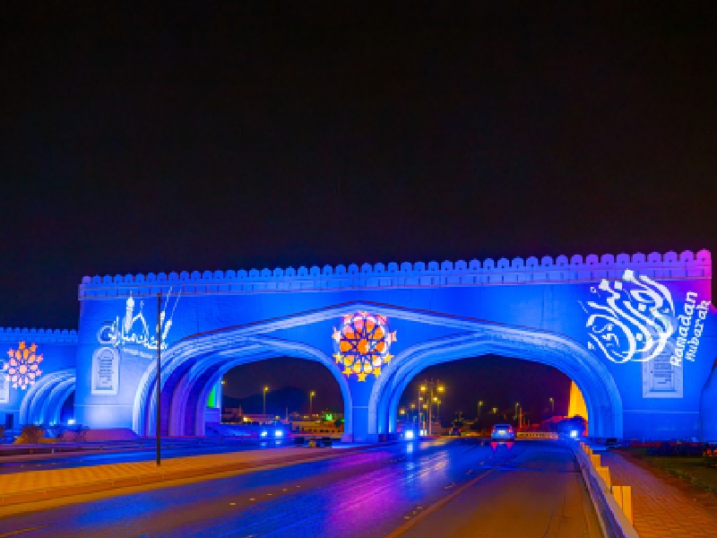 Muscat adorned with colourful Ramadan decorations
