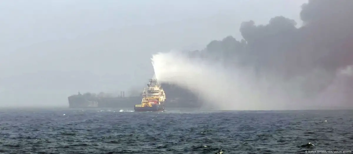 North Sea: Tanker hired by US military hit by cargo ship
