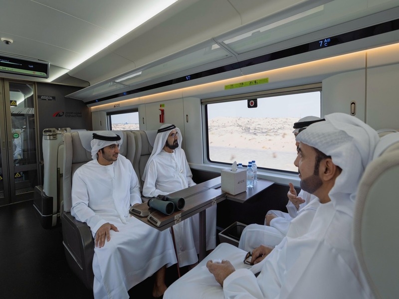 Sheikh Mohammed Rides Etihad Rail's First Passenger Train