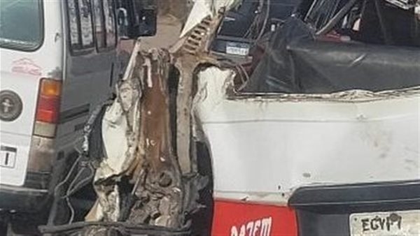 حادث تصادم ميكروباص مع سيارة ربع نقل يسفر عن إصابة 6 أشخاص بالغربية