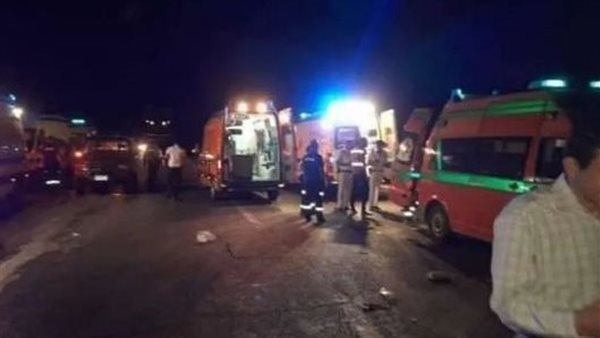 مصرع شخصين وإصابة 3آخرين في حادث تصادم سيارة بموتوسيكل على طريق إسكندرية الصحراوي