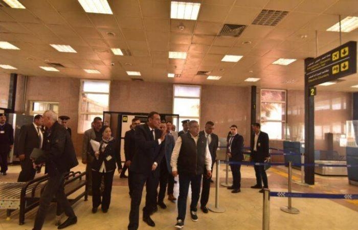 جولة تفقدية للجنة العليا للتفتيش الأمني والبيئي بمطار بورسعيد.. صور
