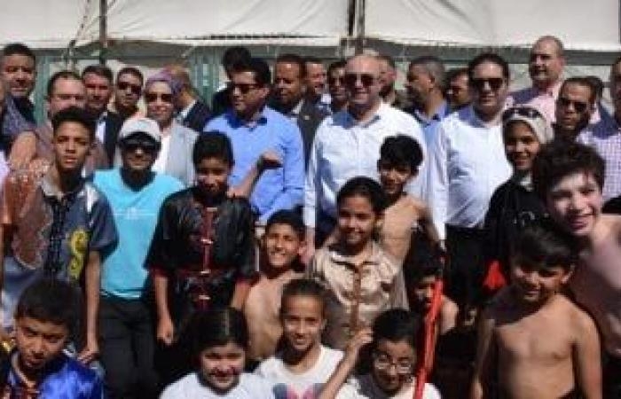 محافظات : محافظ بنى سويف ووزير الرياضة يفتتحان حمام السباحة والملعب الخماسى بمدينة ناصر
