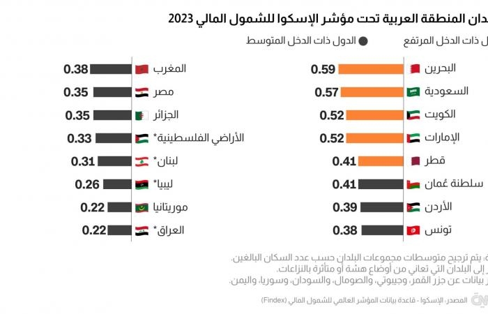 أخبار العالم : %60 من البالغين في المنطقة العربية لا يزالون بلا حسابات مصرفية