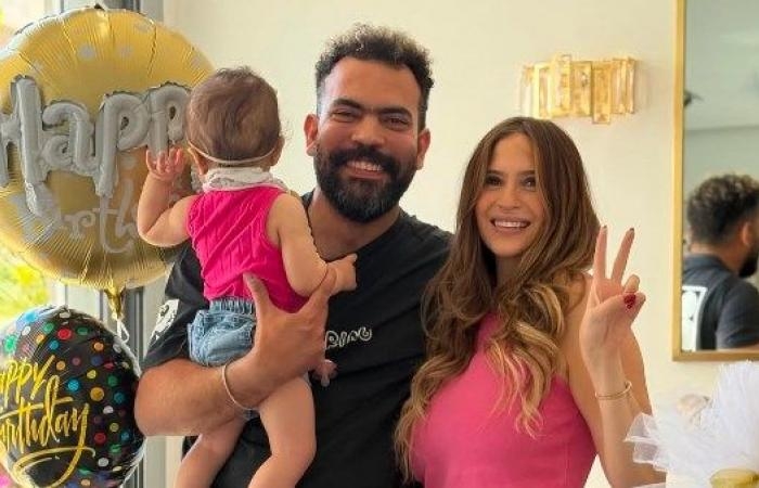 أخبار مصر : خالد عليش يحتفل بعيد ميلاده الـ 39 بصحبة زوجته وابنته عاليا