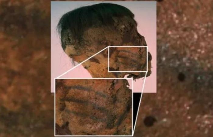 ثقافة : وشم نادر على وجه مومياء غامضة عمرها 800 عام يحير علماء الآثار