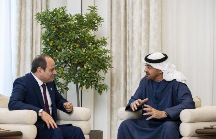 أخبار العالم : محمد بن زايد والسيسي يبحثان العلاقات ويؤكدان أهمية وقف إطلاق النار في غزة