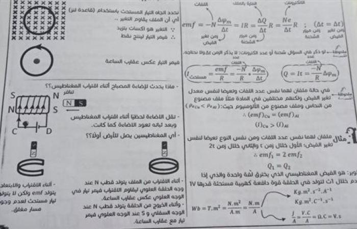 الثانوية العامة 2025.. أبرز مسائل الفصل الثالث في الفيزياء