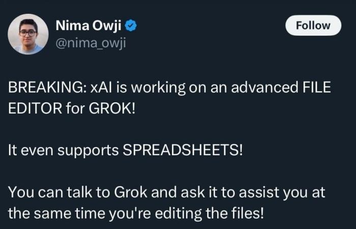 أخبار التكنولوجيا : محرر ملفات ذكى داخل Grok.. هل تقترب من منافسة Google وMicrosoft؟
