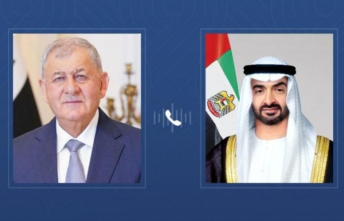 أخبار العالم : محمد بن زايد والرئيس العراقي يؤكدان أهمية الحلول الدبلوماسية لترسيخ السلام في المنطقة