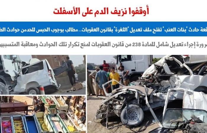 أخبار السياسة : واقعة حادث "بنات العنب" تفتح ملف تعديل "الثغرة" بقانون العقوبات.. عن برلمانى
