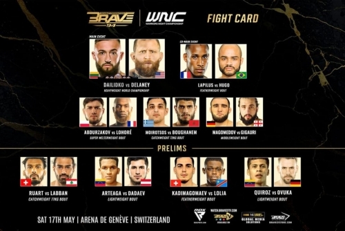 BRAVE Combat Federation Unveils Stacked Fight Card for BRAVE CF 94 in Switzerland