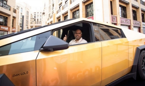 Indian Expat Wins Gold-Plated Tesla Cybertruck in Dubai's ‘Shop and Win' Campaign