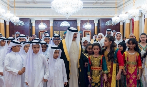 HM King Hamad Receives Shaikh Nasser and Royal Charity Foundation Officials