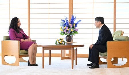 Japanese Emperor Naruhito Meets with Kosovo's Pres.