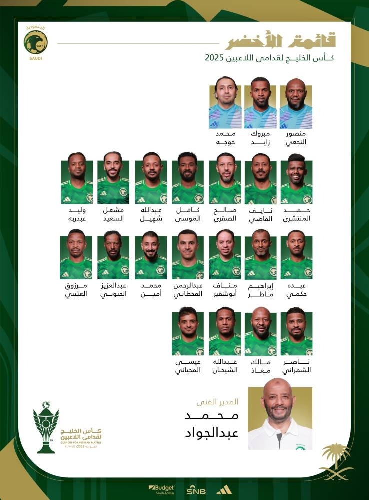 «عبدالجواد» يضم معاذ والشمراني وشهيل والنجعي لمنتخب القدامى