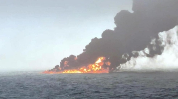 Fire still on after major ship collision in North Sea