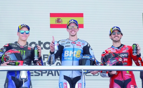 Marquez reigns in Spain to claim first GP victory