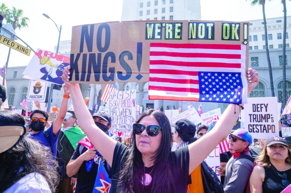US protesters hit streets before Trump's military parade
