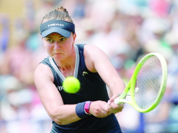 Krejcikova saves match points again to survive in Eastbourne