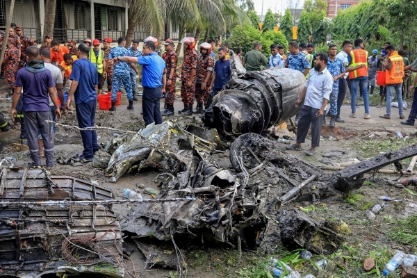 19 killed as jet crashes into Dhaka college campus
