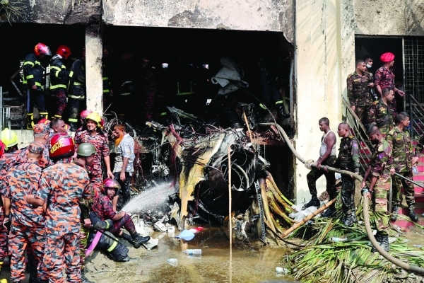 Bangladesh jet crashes into college campus