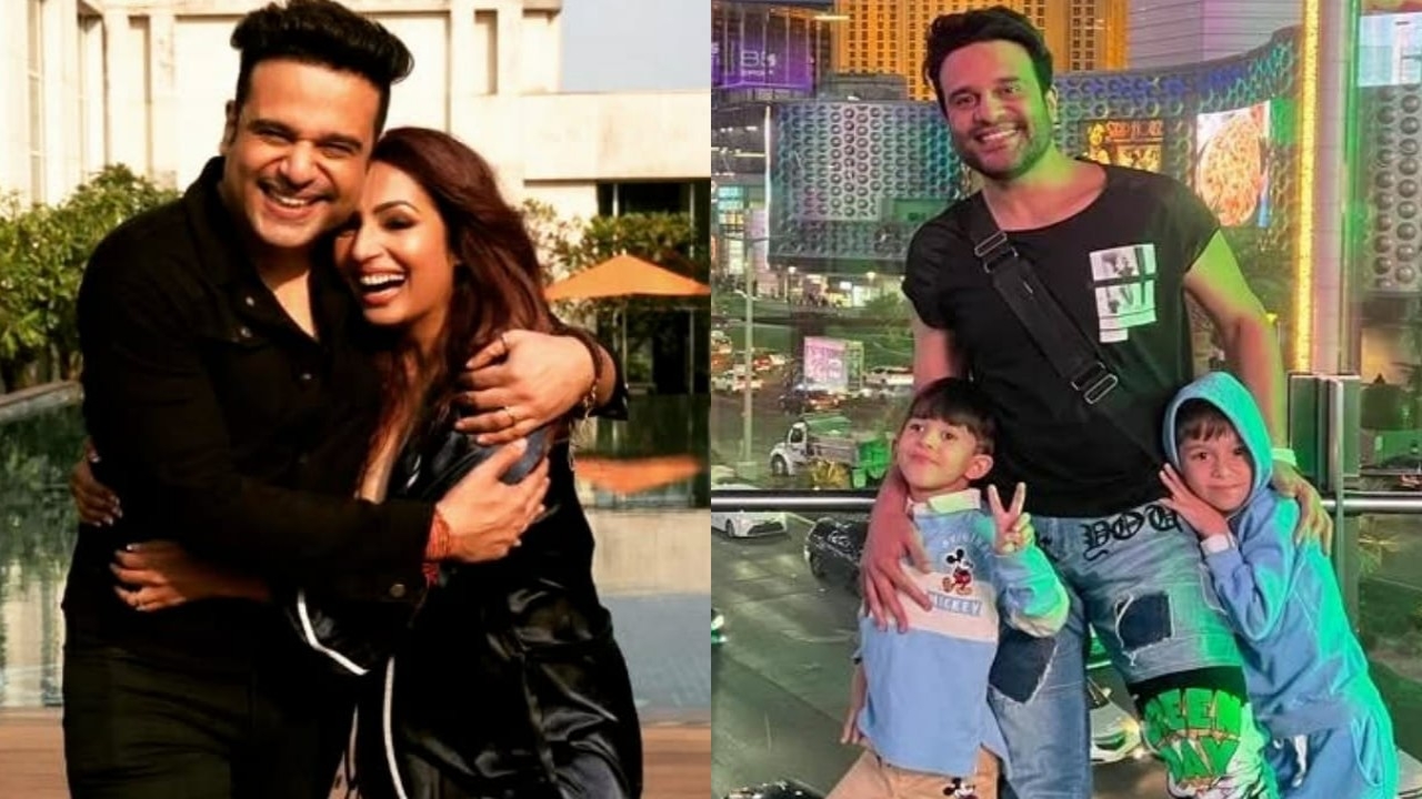 Happy PICS of birthday boy Krushna Abhishek with his wife Kashmera Shah and their twins will brighten your day
