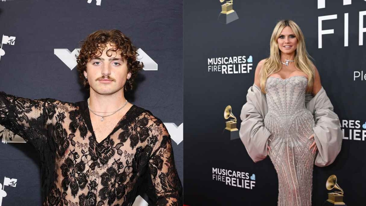 AMAs 2025: Heidi Klum Tries to Playfully Pull Benson Boone's Pants on Red Carpet but Trips on Her Own Dress