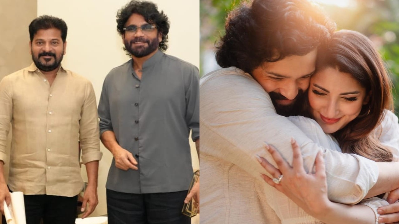 PIC: Nagarjuna Akkineni and wife Amala give Telangana CM Revanth Reddy first invite to son Akhil's wedding