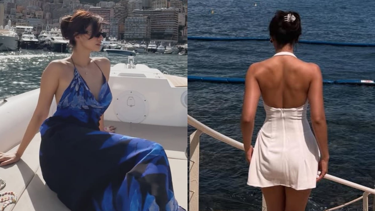 Disha Patani rocks in Monaco with Rs 18,397 blue maxi and white backless mini—her hotness is limitless