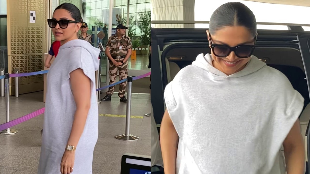 Deepika Padukone wears Rs 1,08,856 jersey dress with watch costing BOMB at Mumbai airport