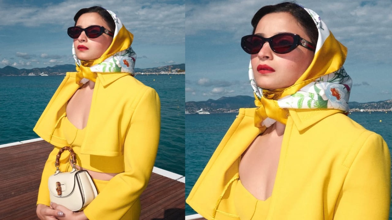 Cannes Film Festival 2025: Alia Bhatt is retro chic in yellow Gucci skirt set and a floral-printed silk scarf