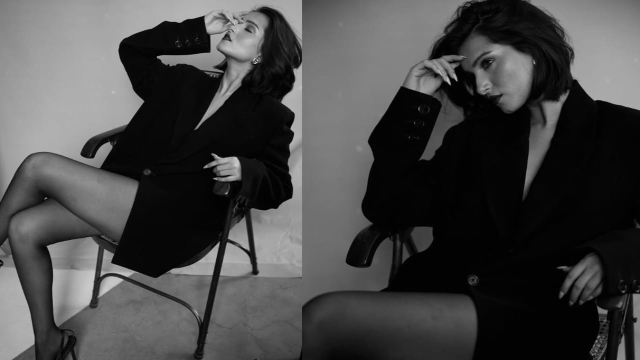 Tara Sutaria wears only blazer and no pants in latest look and it is serving HOT corporate energy