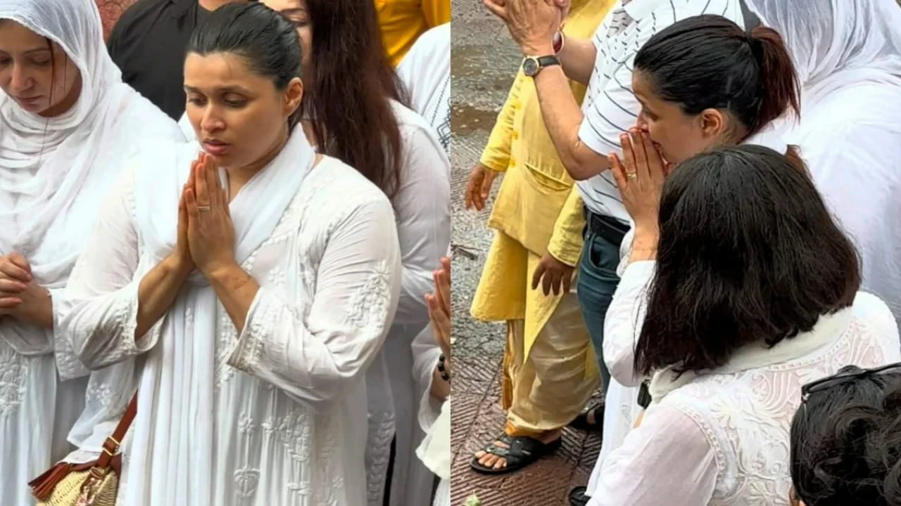 VIDEO: Mannara Chopra and her sister Mitali break down in tears at their father's funeral