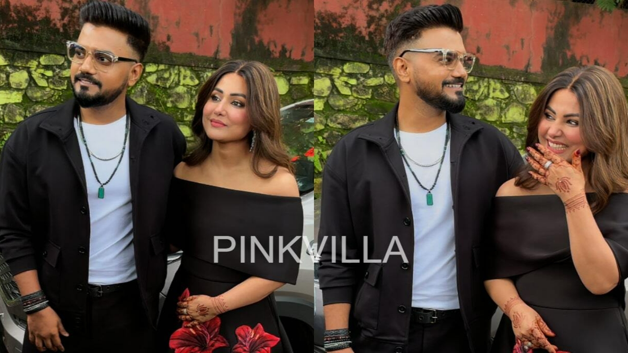 Hina Khan makes first appearance as new bride with husband Rocky Jaiswal, to host a surprise for paps