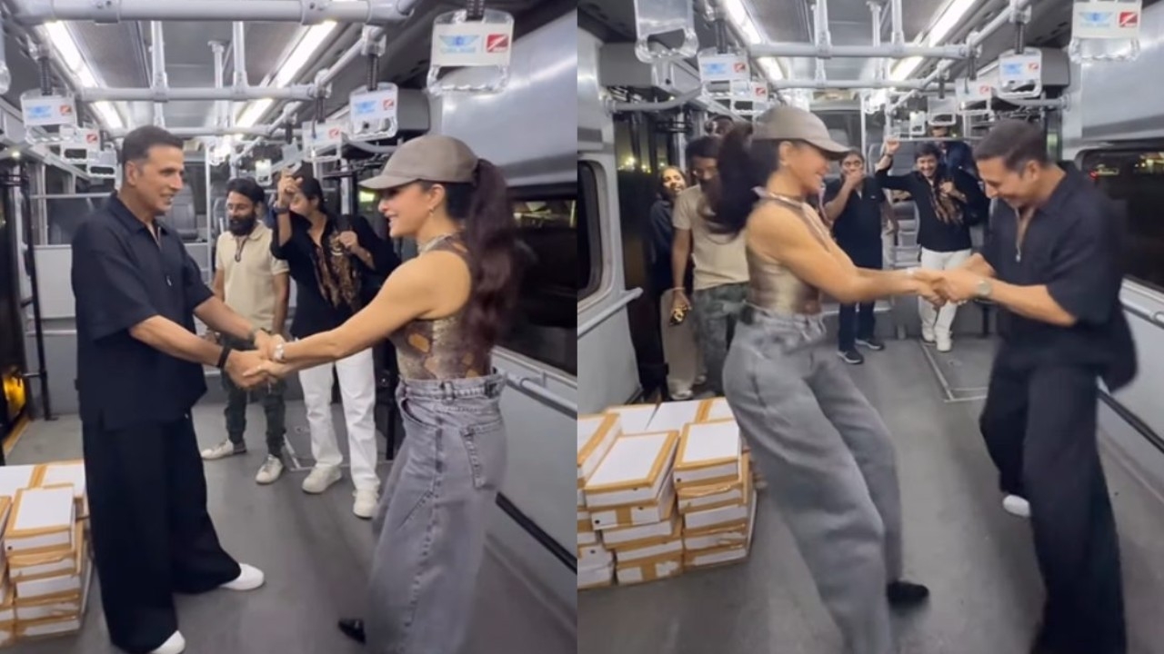 Akshay Kumar teaching Housefull 5 co-star Jacqueline Fernandez Fugdi reminds fans of Mujhse Shaadi Karogi, check out