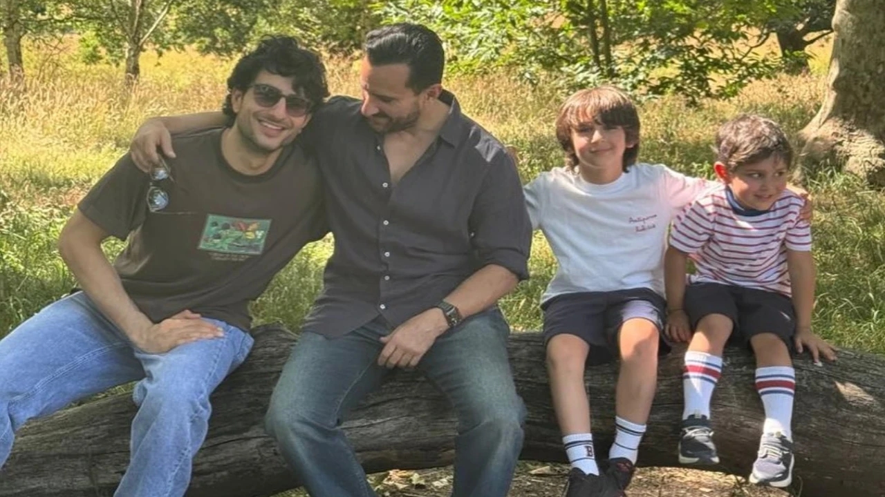 Photo: Saif Ali Khan's rare park outing with sons Ibrahim Ali Khan, Taimur and Jeh gets hilarious reactions