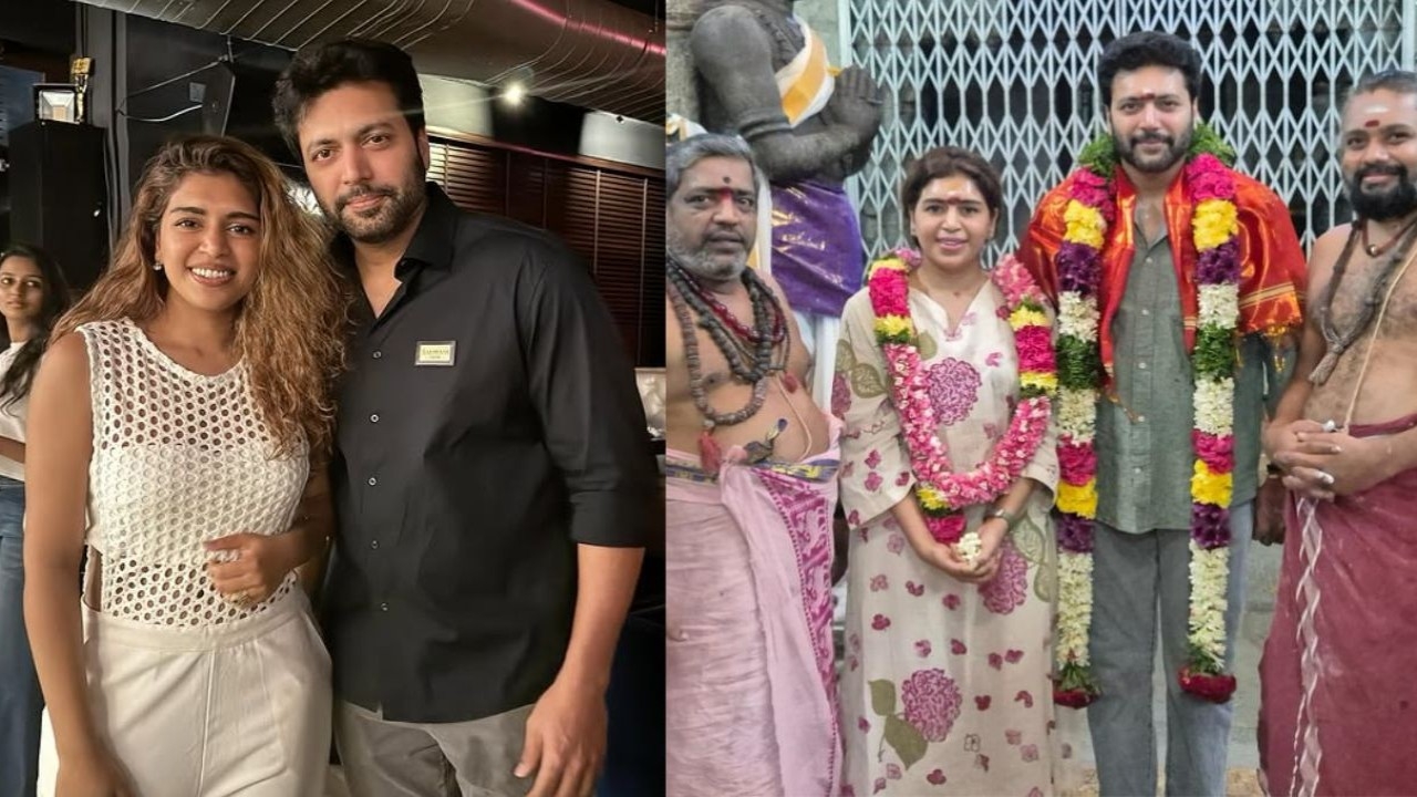 Ravi Mohan seeks blessings at Kundrakudi Temple with rumored GF Keneeshaa Francis