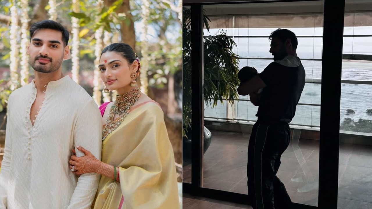 IN PICS: Ahan Shetty takes on 'mamu duty' as he lovingly cradles Athiya Shetty-KL Rahul's newborn Evaarah
