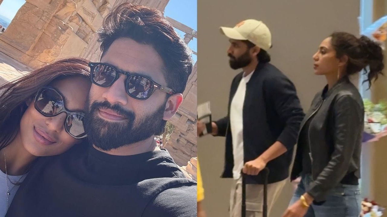 Watch: Naga Chaitanya returns to Hyderabad with wife Sobhita Dhulipala after her birthday celebrations