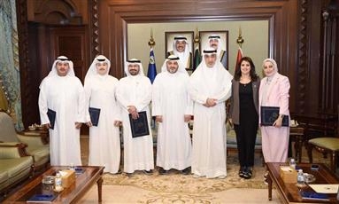 اليوسف يستقبل وفد المركز الوطني للأمن السيبراني المشارك في التمرين الخليجي الرابع