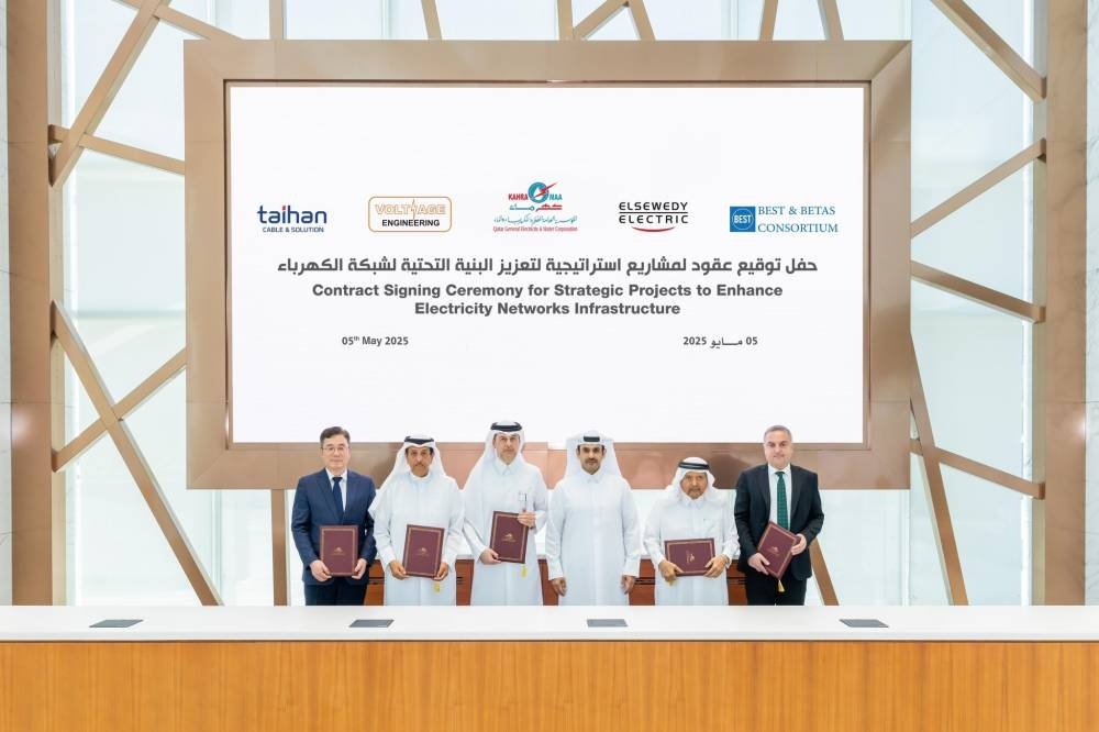 Kahramaa inks QR3.1 bn contracts to boost electricity infrastructure